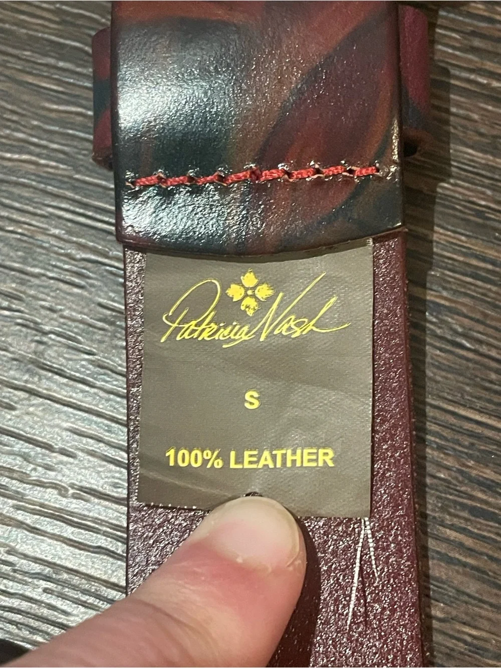 Patricia Nash 100% Leather Fall Dark Floral Belt Boho Hippie Western Designer S